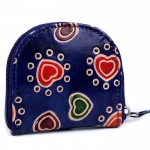 Boho Hippie Portmonetka na Bilon Portfelik Skórzany Granatowy