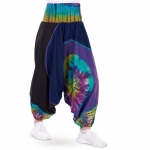 Spodnie Haremki Tie Dye Czarny Fiolet