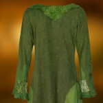 Narzutka Płaszcz Sukienka Zielona z Koronką i Aplikacją XXL