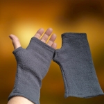 Mitenki Lniane Classic z Krepy Lnianej Smoke Grey