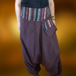 Spodnie Alladynki Haremki Bloomersy Boho z Tkanym Paskiem