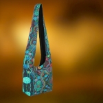 Torebka Hippie Bawełniana Tęczowa Niebieska na Ramię