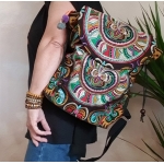 Plecak Damski Haftowany Czarny Hmong Snake Multi