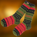 Skarpety Wełniane Khaki Ręcznie Robione r. 37-39