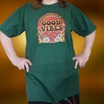Koszulka Bawełniana Good Vibes Zielona L