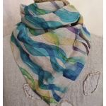 Apaszka Fale na Lnie Zmiękczana Len z Wiskozą