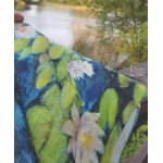 Lniana Chusta Trójkątna Lilie Wodne