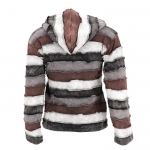 Kurtka Patchwork z Kapturem na Polarze