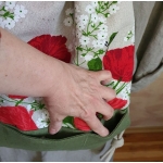 Plecak Lniany Worek Damski Mech i Czerwone Maki