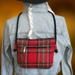 Torebka Lniana SIMPLE MINI Czerwona Kratka