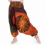 Spodnie Haremki Tie Dye Brąz Oliwka