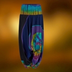 Spodnie Haremki Tie Dye Czarny Fiolet