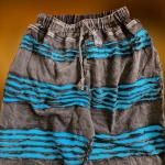 Spodnie Patchwork Bawełniany Czarno Niebieski Duże