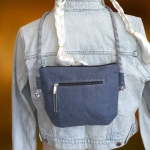 Torebka Lniana SIMPLE MINI Szary Blue