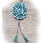 Naszyjnik Skórzany Błękity i Biel