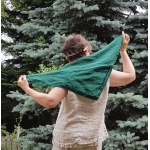 Bandana Lniana Zmiękczana Szmaragdowa Zieleń