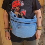 Nerka Weekendowa XXL Jeans Denim Torebka na Biodro