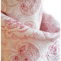 Bandana Lniana Biała w Różowe Kwiaty