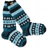 Skarpety Wełniane Niebieskie Ręcznie Robione r. 37-39