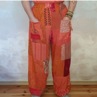 Spodnie Patchwork Haremki Odcienie Pomarańczu od Bayba Hit