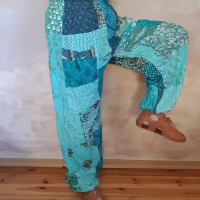Spodnie Patchwork Haremki Turkusowe od Bayba Hit
