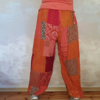 Spodnie Patchwork Haremki Odcienie Pomarańczu od Bayba Hit