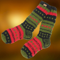 Skarpety Wełniane Khaki Ręcznie Robione r. 37-39