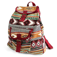 Plecak na Festiwale i Spacery Odcienie Bordo Hippie Boho