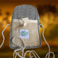 Torebka HEMP na Dokumenty Czarna Jodełka