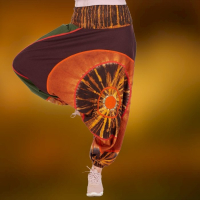 Spodnie Haremki Tie Dye Brąz Oliwka