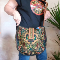 torebka hipisowska haftowana, hippie embroidered bag.