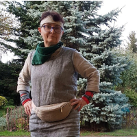 nerka lniana, linen bum bag.