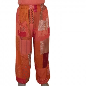 Spodnie Patchwork Haremki Odcienie Pomarańczu od Bayba Hit