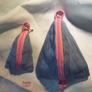 Mikro Dżins Bag na Drobne Brelok Recykling