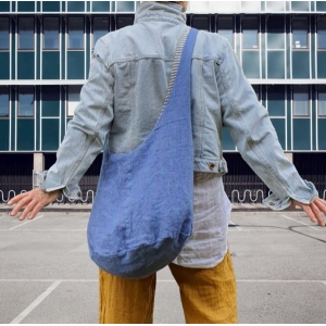 Torba Lniana HOBO Jeansowy Melanż