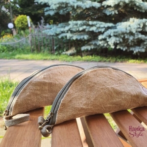 Mini Bag na Szyję i Brelok do Paska z Lnu z Odzysku