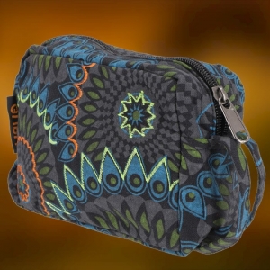 Boho Hippie Kosmetyczka Saszetka Haftowana Czarna