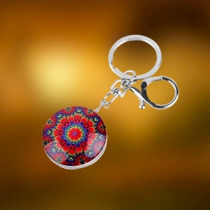 Brelok Zawieszka Dwustronna Mandala Czerwona
