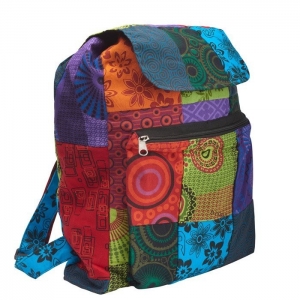 Duży Plecak Patchwork Mulikolor Plecak Hippie
