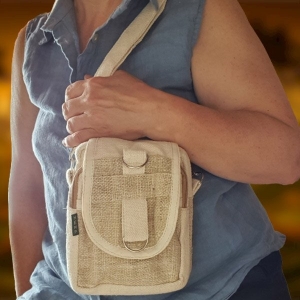 torebka nerka z konopi, hemp bag.