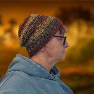 Czapka Beanie z Himalajskiej Konopi Siewnej Bordowo Żółta