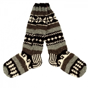 Skarpety Wełniane Szare Ręcznie Robione r. 38-39
