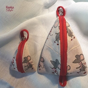 Mikro Bag na Kasę Brelok Lniane Myszy