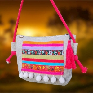 Lniana Torebka Boho Mini Hit Bag Sznurki