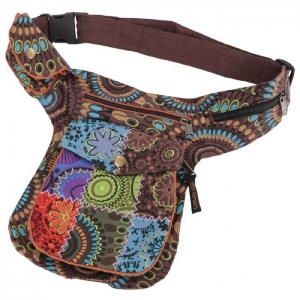 Nerka Festiwalowa Goa Patchwork Torebka na Ramię Brązy