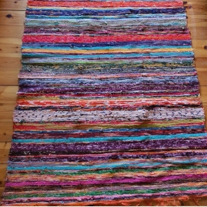 Ręcznie Robiony Dywan Wielokolorowy Boho z Recyklingu 150x90 cm