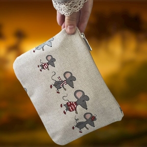 Kosmetyczka Lniana Mini Myszki