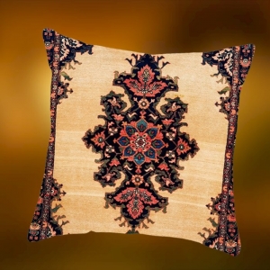 Poszewka Boho Etniczna Miodowa Wzór Geometryczny 45x45 cm