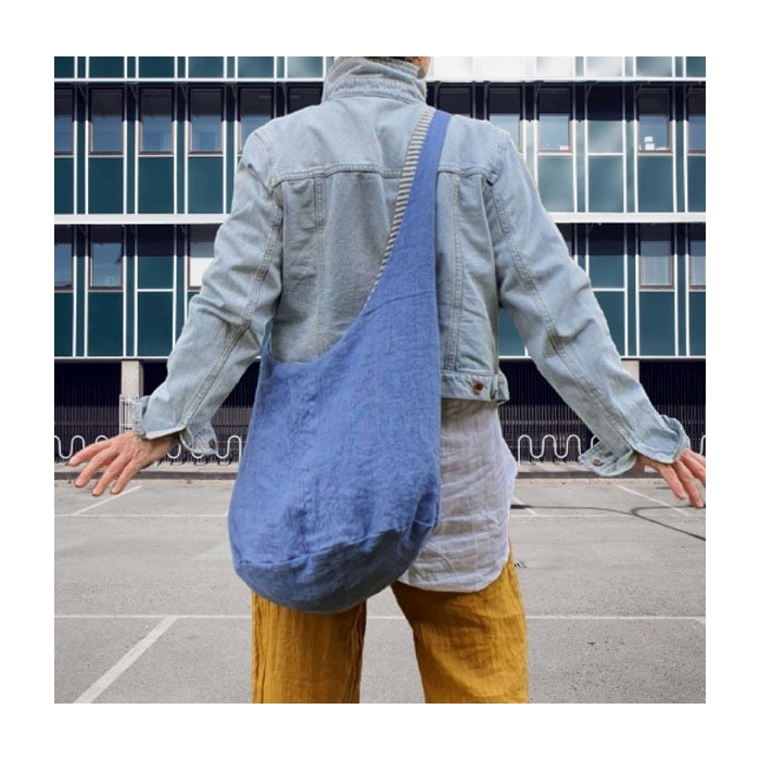 Torba Lniana HOBO Jeansowy Melanż