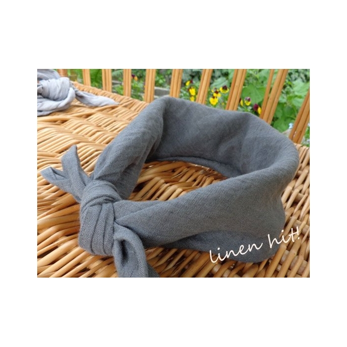 Lniana Bandana Smoke Grey